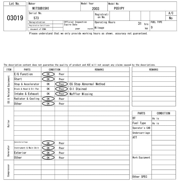 Generator — Auction (lot 8451-3019)