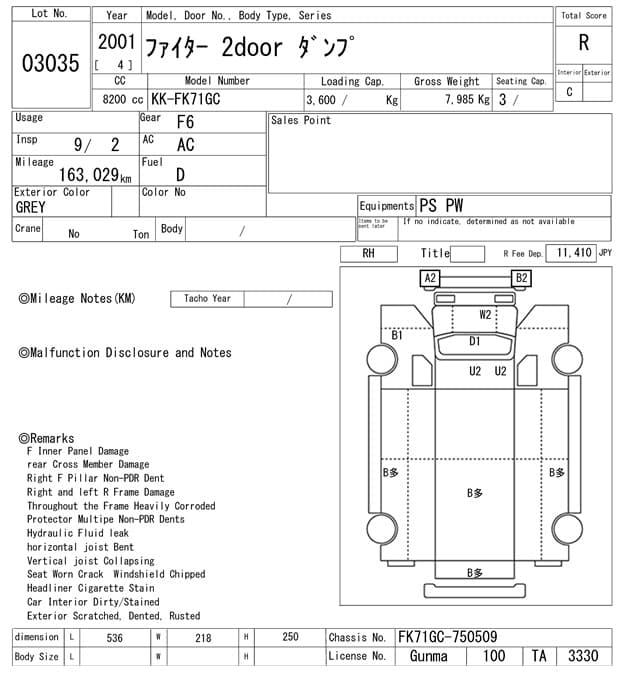 FORWARD — Auction (lot vt-8-6558-3035)