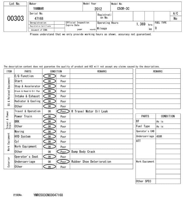 CRAWLER DUMP — Auction (lot 8451-303)