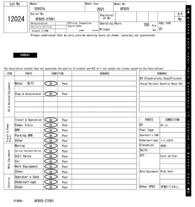Battery Forklift — Auction (lot 8457-12024)