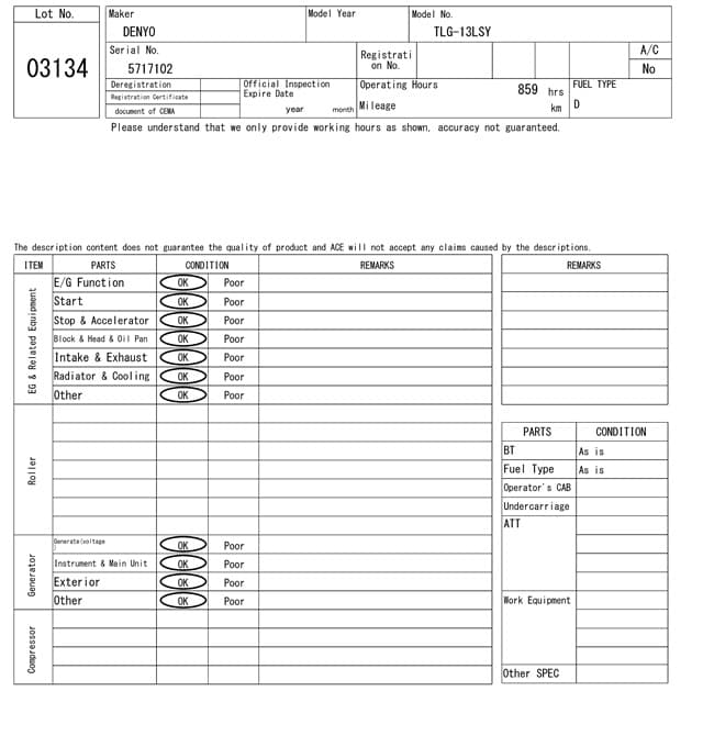 Generator — Auction (lot 8457-3134)