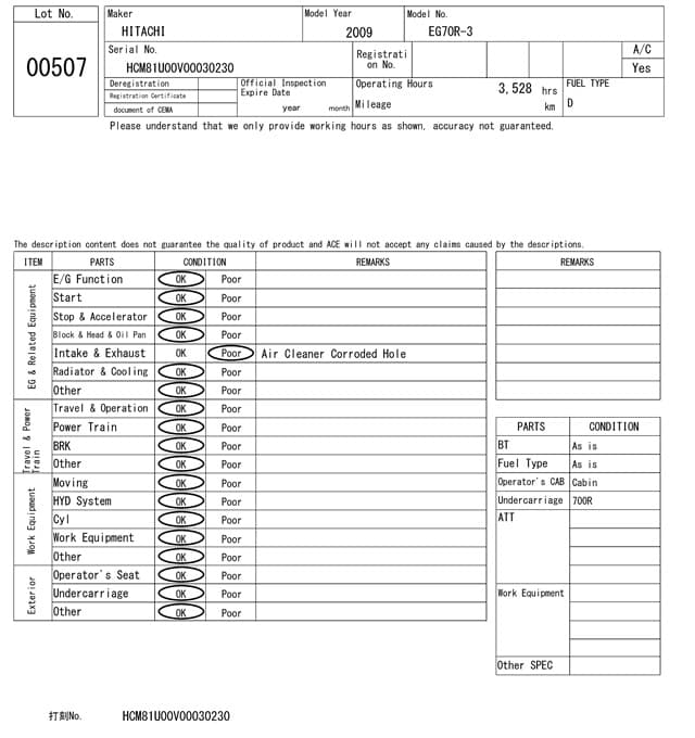 CRAWLER DUMP — Auction (lot 8457-507)