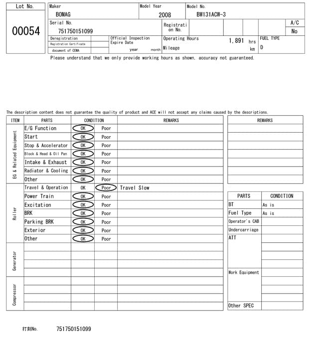 Combined Roller — Auction (lot 8457-54)