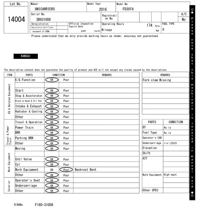 Forklift — Auction (lot 8458-14004)