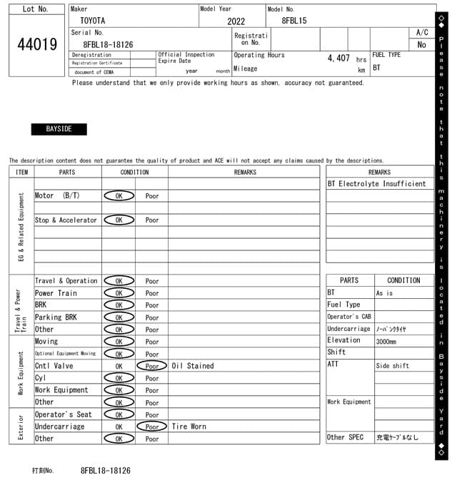 Battery Forklift — Auction (lot 8458-44019)