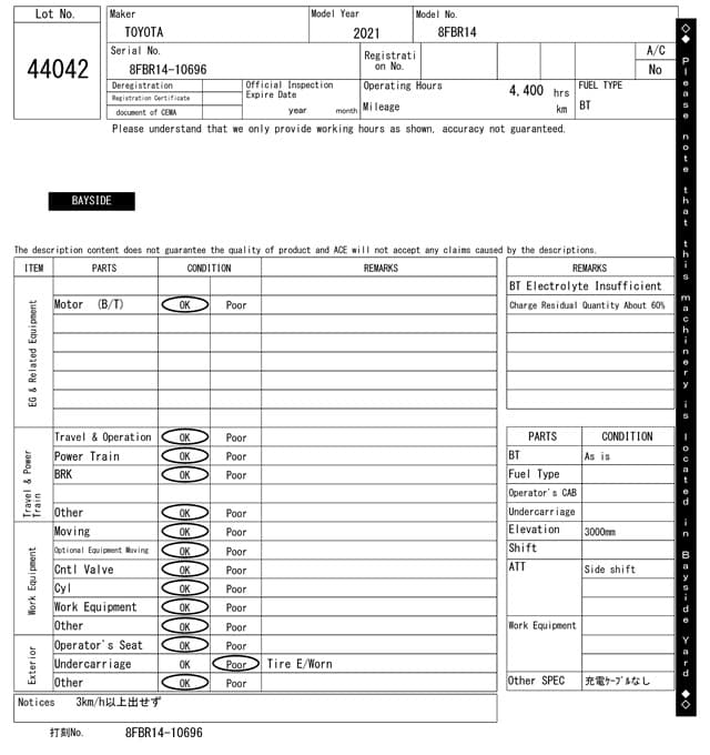 Reach Forklift — Auction (lot 8458-44042)