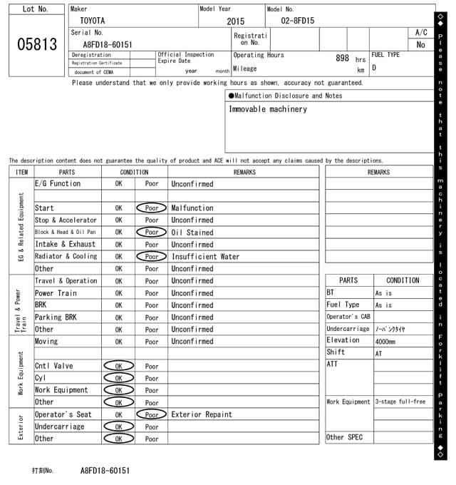 Forklift — Auction (lot 8458-5813)