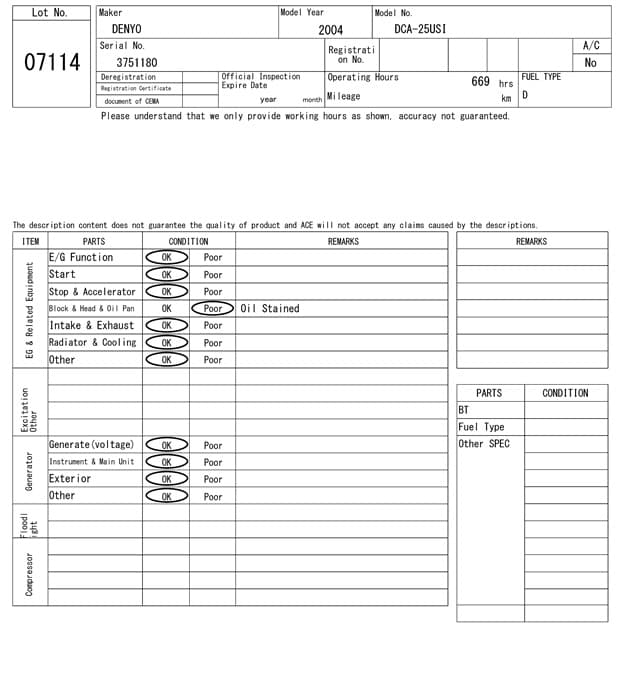 GENERATOR — Auction (lot 8458-7114)
