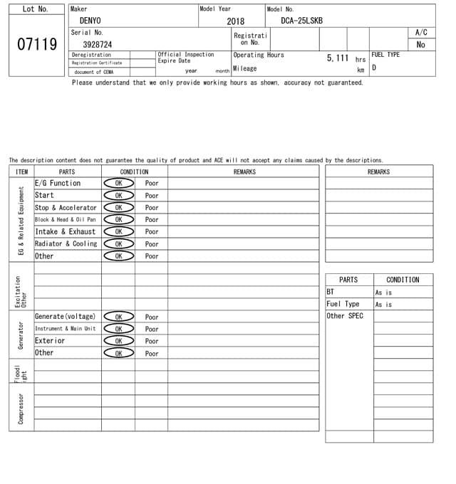GENERATOR — Auction (lot 8458-7119)