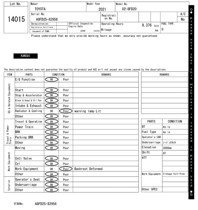 Forklift — Auction (lot 8459-14015)