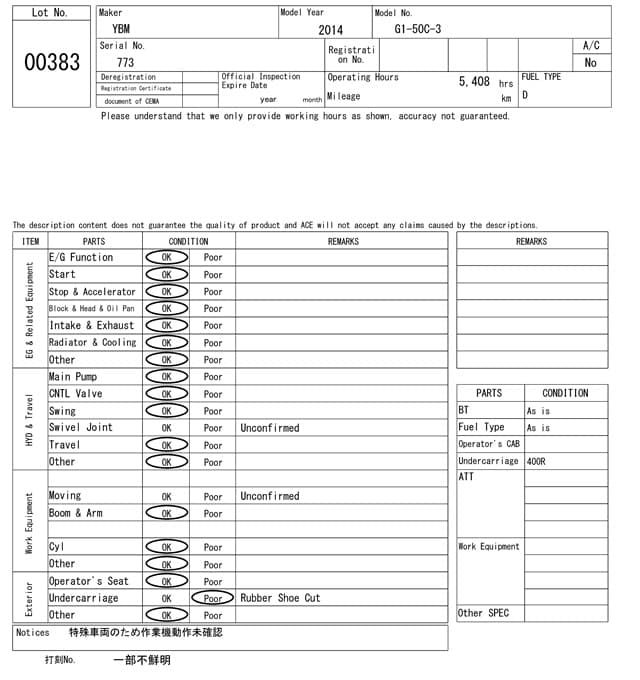 Construction machine ETC — Auction (lot 8459-383)