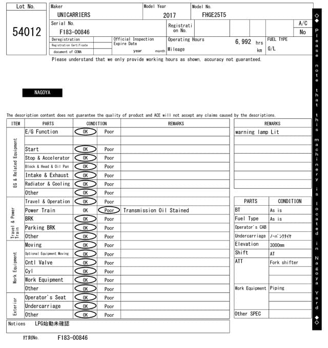 Forklift — Auction (lot 8459-54012)