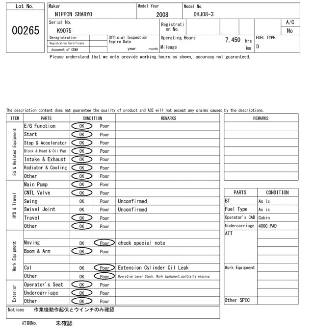SPECIAL PURPOSE VEHICLE — Auction (lot 8460-265)