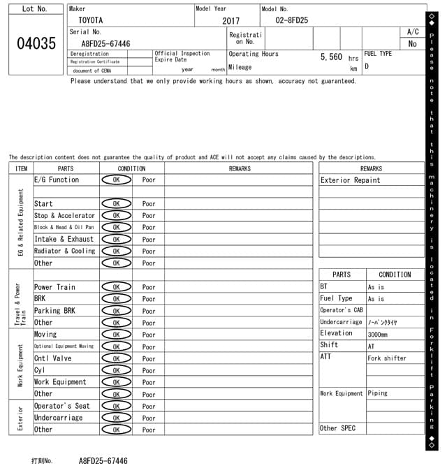 Forklift — Auction (lot 8460-4035)