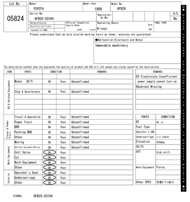 Battery Forklift — Auction (lot 8460-5824)