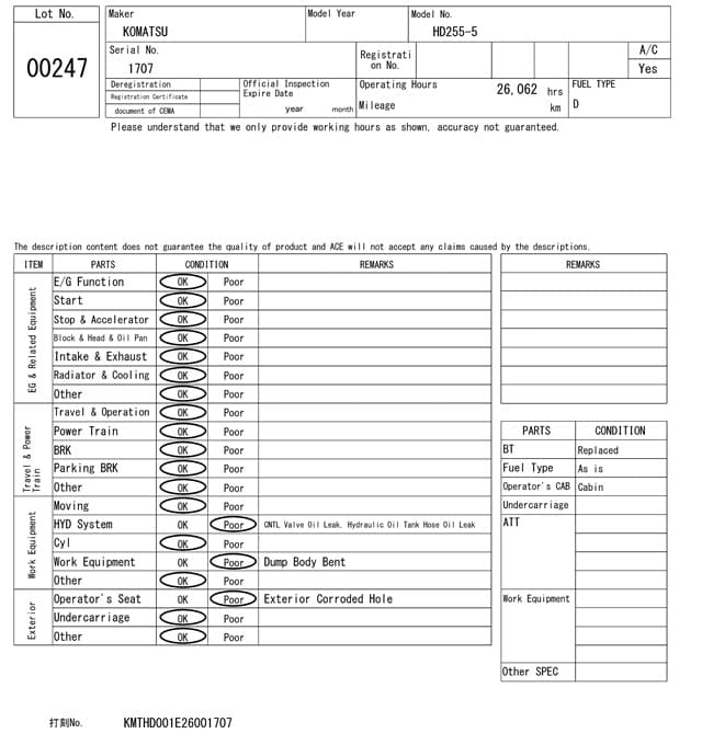 OFFROAD DUMP TRUCK — Auction (lot 8461-247)