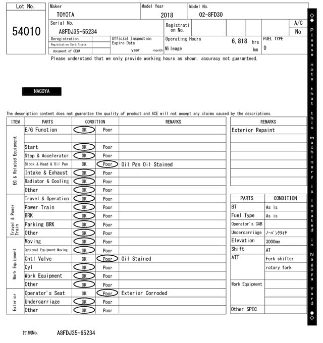 Forklift — Auction (lot 8461-54010)