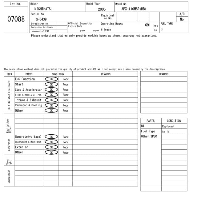 GENERATOR — Auction (lot 8461-7088)