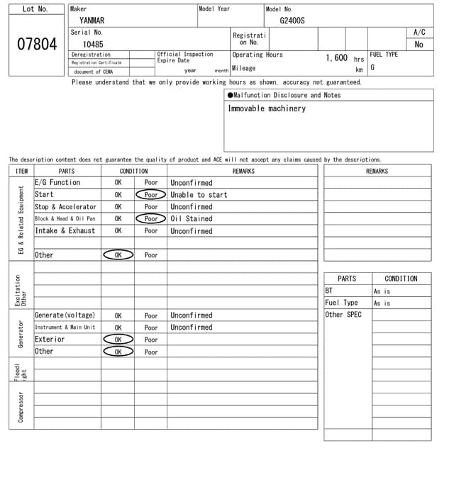 GENERATOR — Auction (lot 8461-7804)