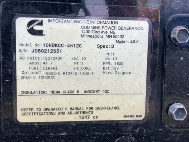 GENERATOR — Auction (lot 8461-7805)