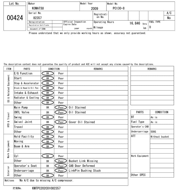 EXCAVATOR — Auction (lot 8462-424)