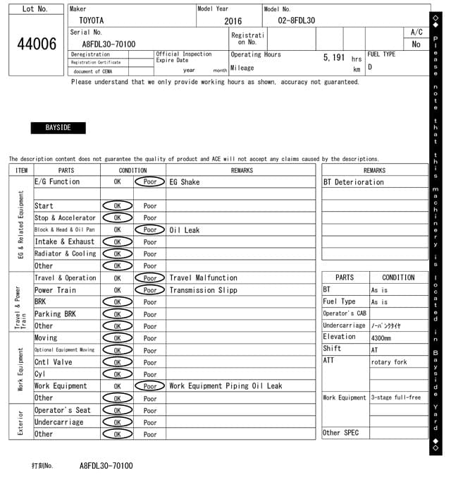 Forklift — Auction (lot 8462-44006)