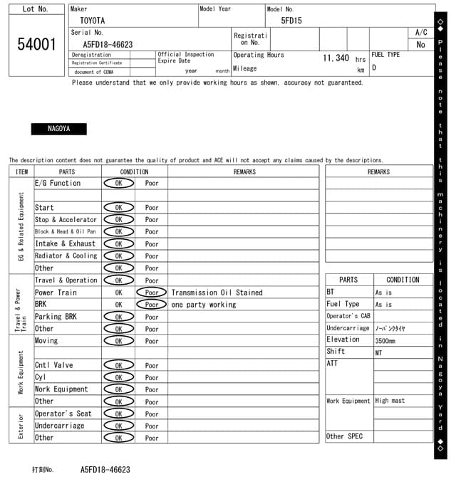 Forklift — Auction (lot 8462-54001)