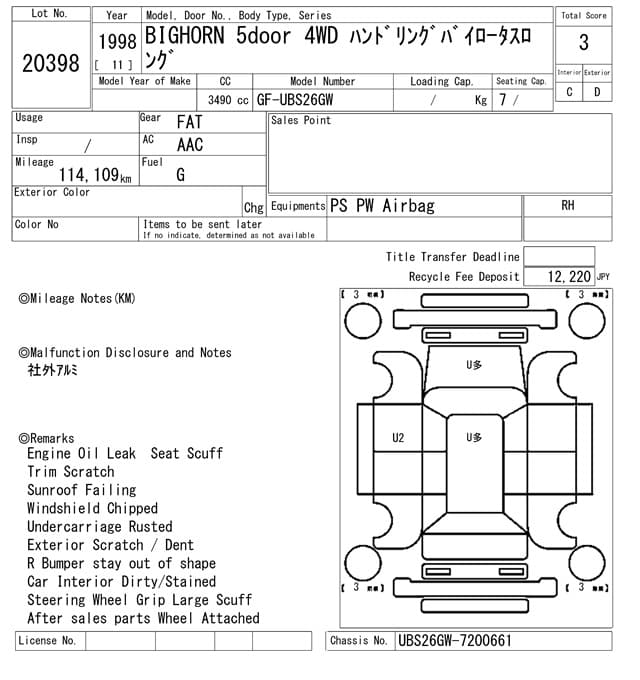 BIGHORN — Auction (lot vt-8-6564-20398)