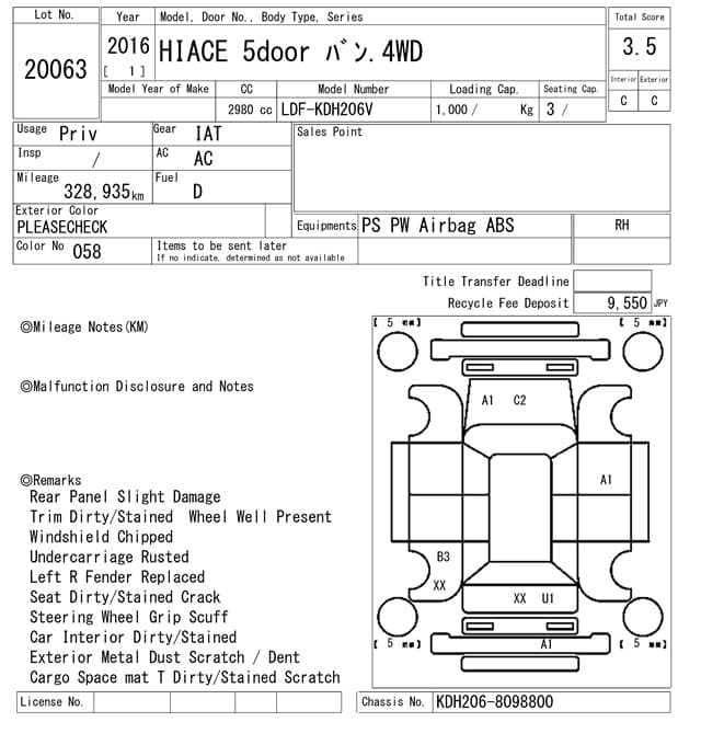 HIACE — Auction (lot vt-8-6565-20063)