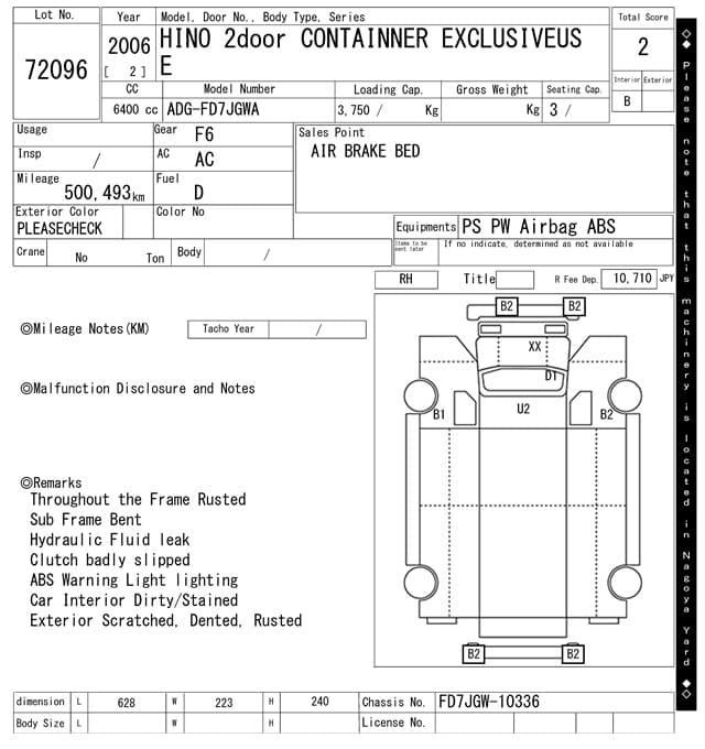 HINO — Auction (lot vt-8-6570-72096)