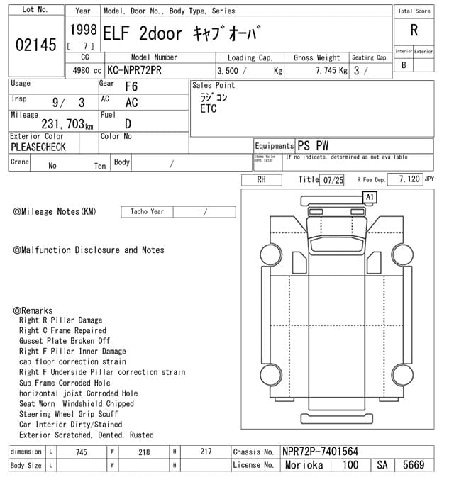 ISUZU (lot vt-8-6558-2145)